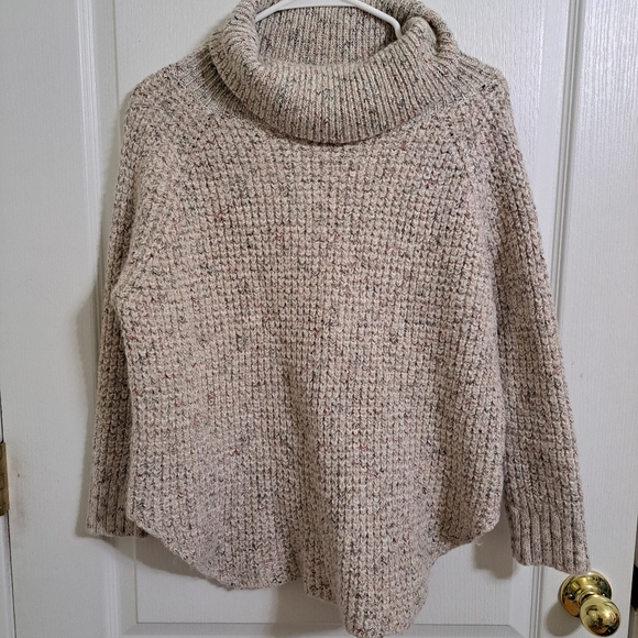 Free People Sweaters - Free People Cream Speckled Turtleneck Sweater Size Medium